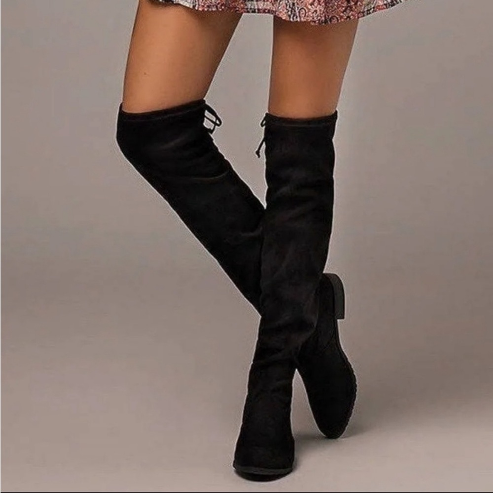 Unisa Unadivan Black Fabric Over The Knee
High Boots!